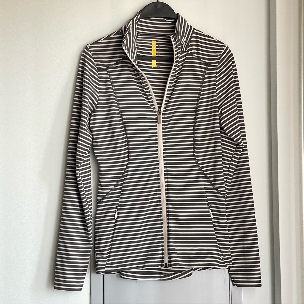 LOLE Striped Grey and White Women's Jacket - as is